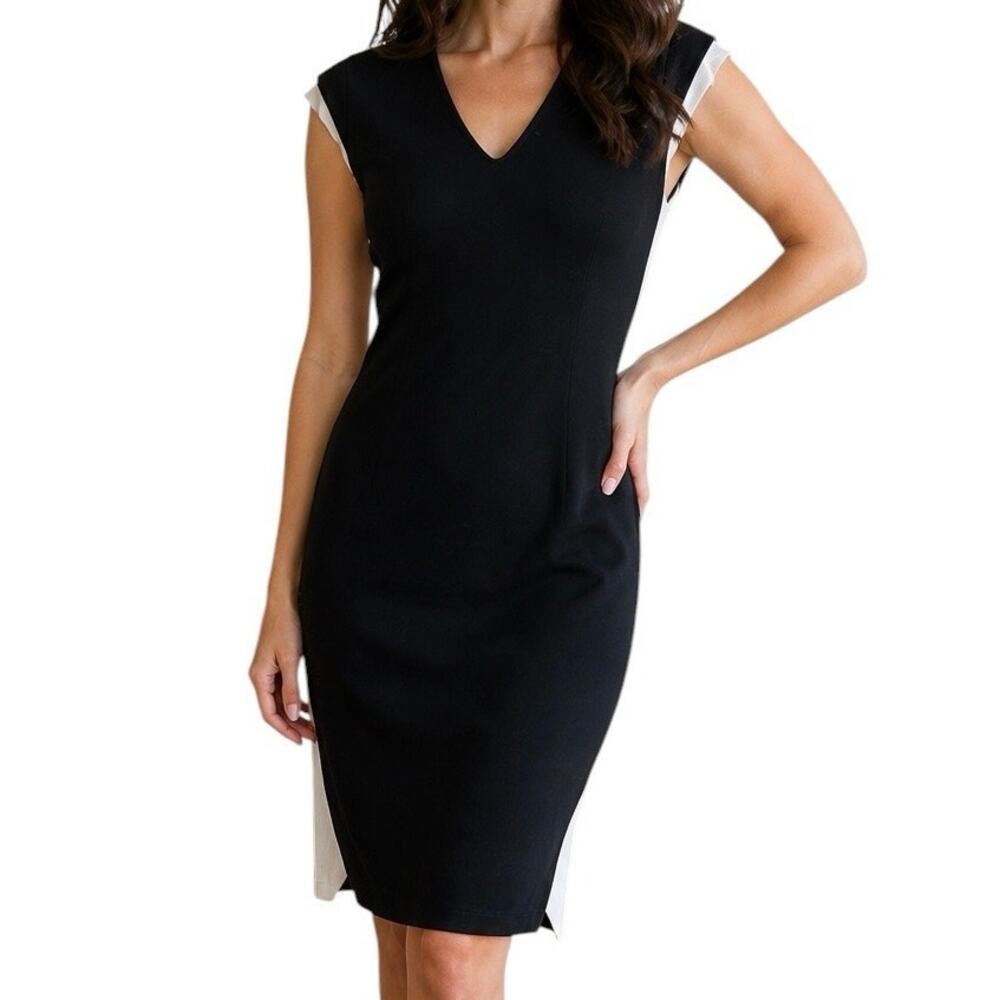 Yoana Baraschi Black Sheath Dress Size 4‎ Sleeveless Midi Minimalist Designer
